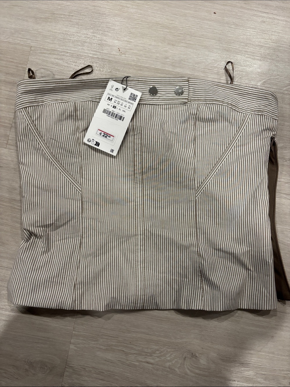 Zara Striped Crop Top - Cream and Black